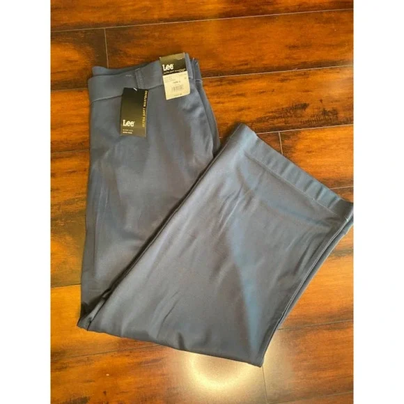 Lee Ultra Soft Waistband Womens Pull on 16W S Wide High Rise Blue Pants NEW - Picture 3 of 6